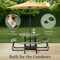 Best Choice Products 8-Person Circular Outdoor Picnic Table w/ 4 Benches, Umbrella Hole, 2000lb Capacity
